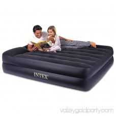 Home Source Intex Pillow Rest Blue Downy Air Queen Bed w/ 120V Pump 553532032